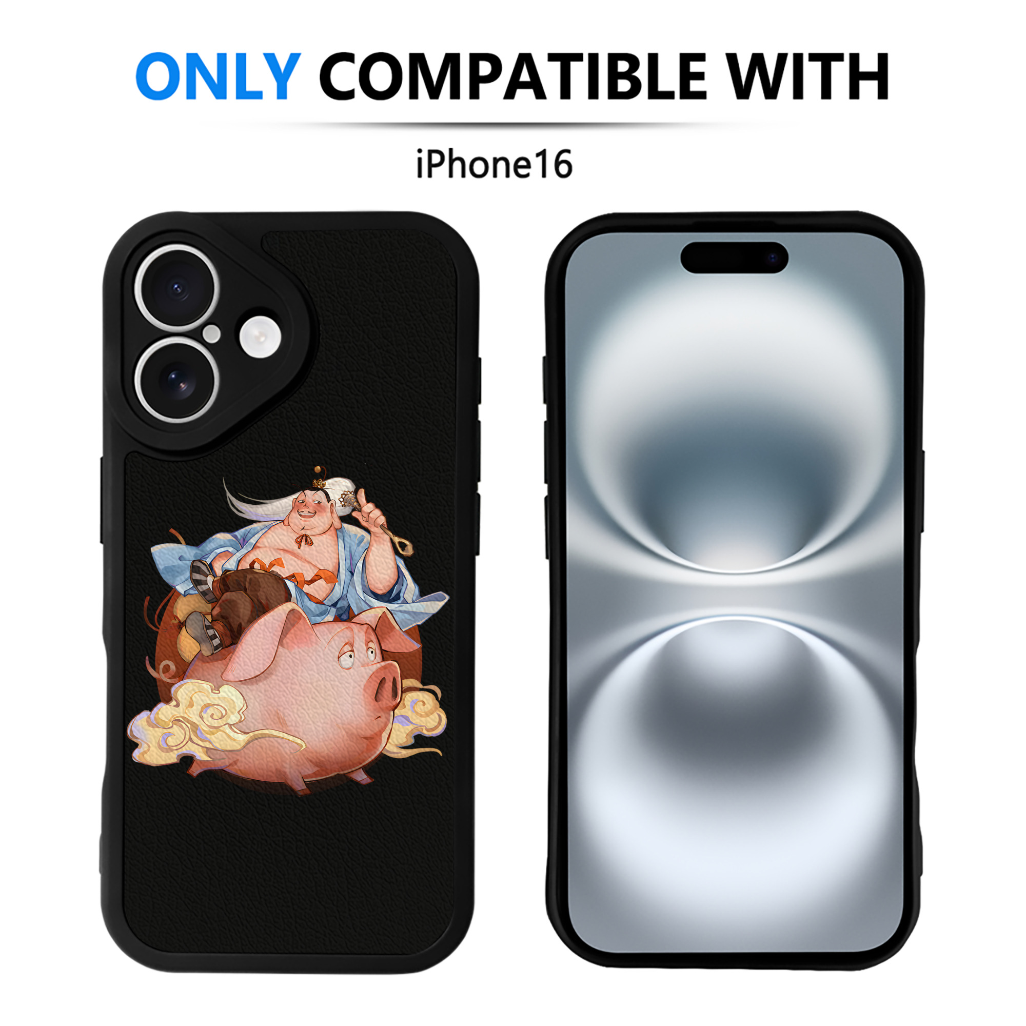 （画像用） Ne Zha 2 ナタ 魔童の大暴れ 【iPhone 16シリーズ対応】シリコンスマホケース（レザー調） 材質：シリコン